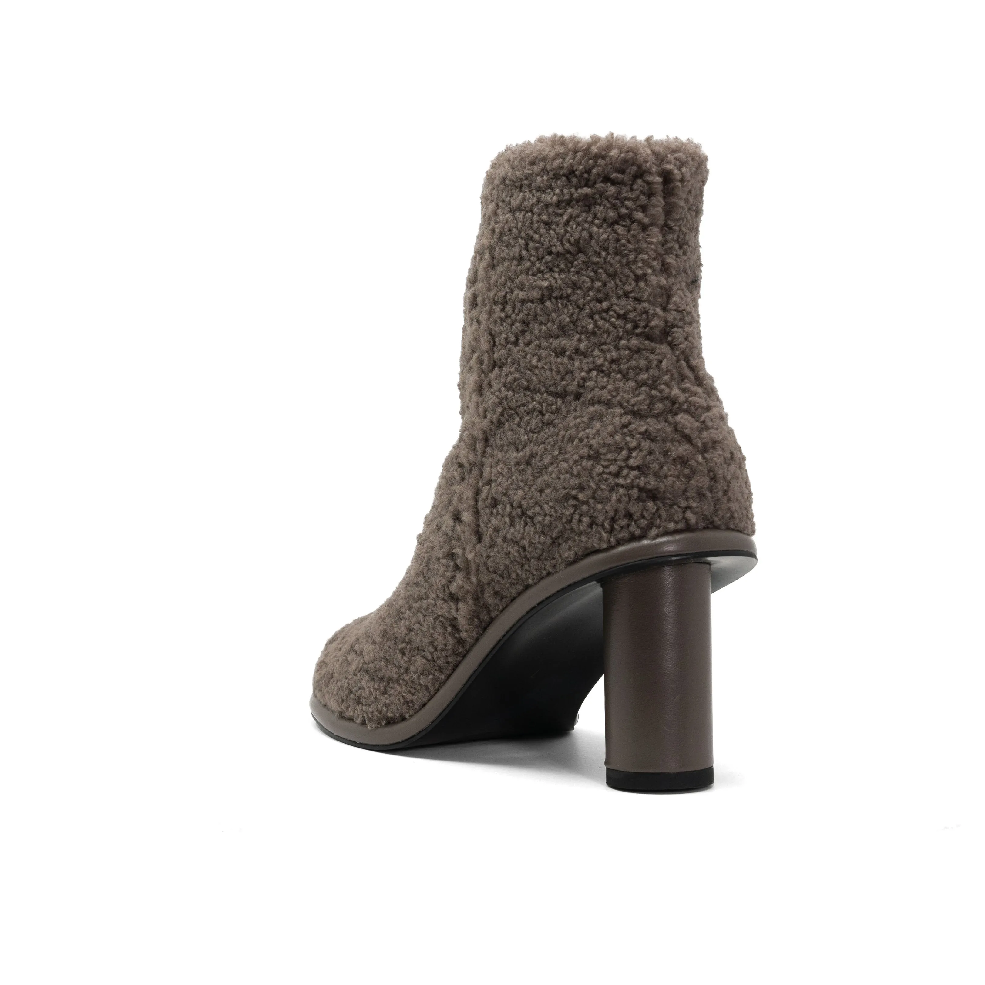 ROAM FUZZY BOOTIE TAUPE FAUX SHEARLING
