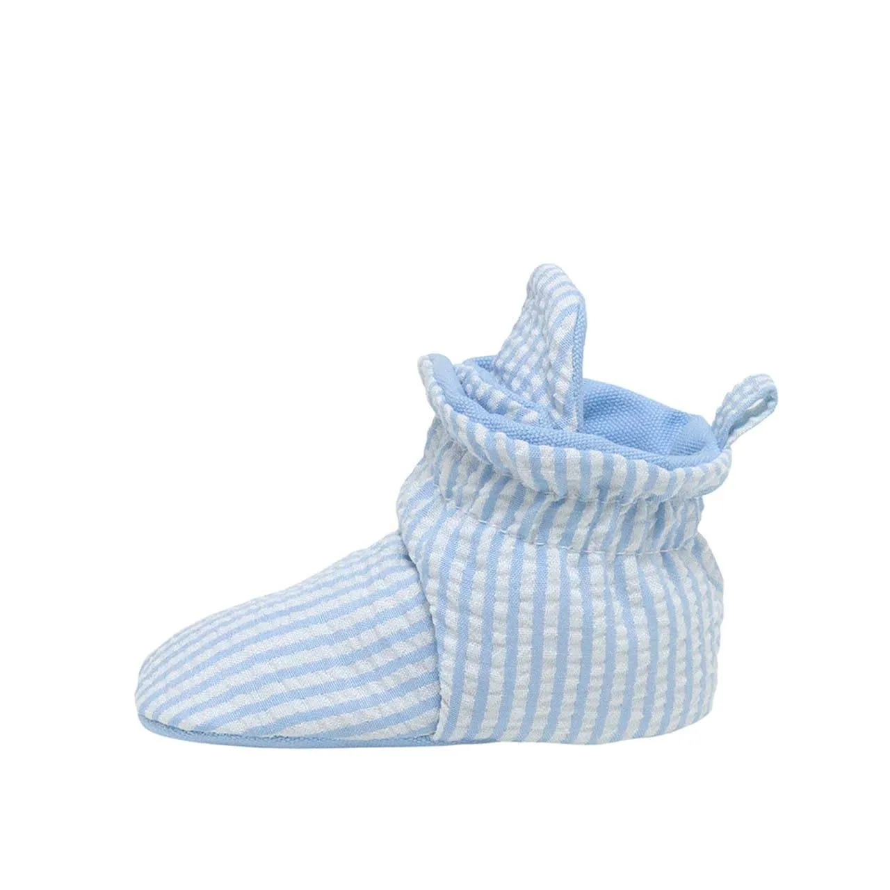Robeez Snap Bootie-Seersucker Light Blue