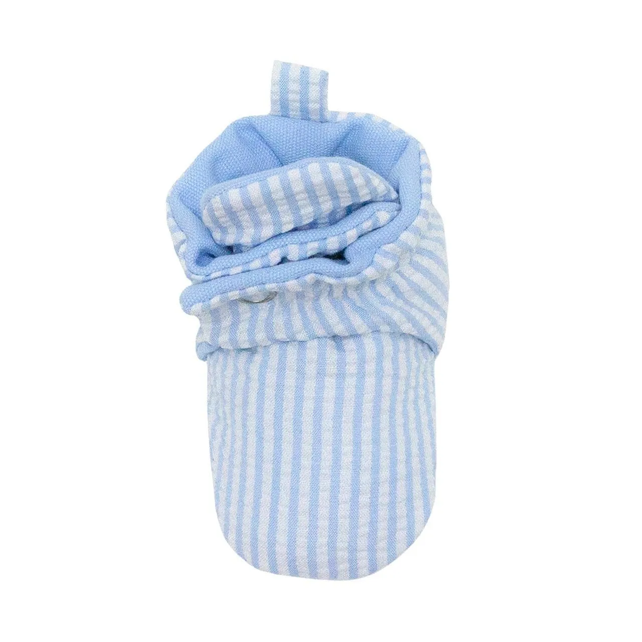 Robeez Snap Bootie-Seersucker Light Blue