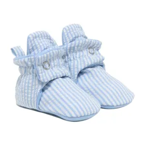 Robeez Snap Bootie-Seersucker Light Blue
