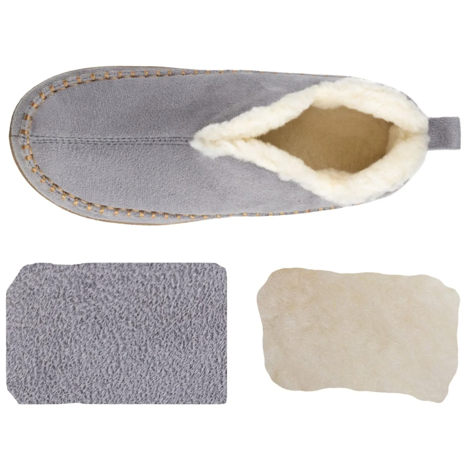 Rockdove Womens Mountainside Faux Fur Lined Ankle Bootie Slipper Cloud Gray 11