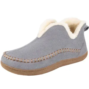 Rockdove Womens Mountainside Faux Fur Lined Ankle Bootie Slipper Cloud Gray 11
