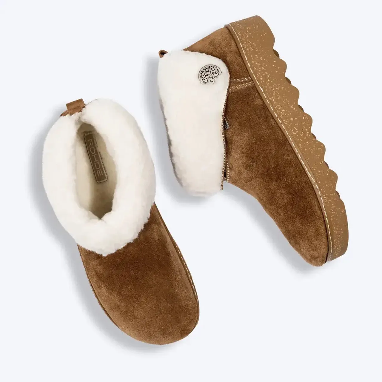 Rohde 6128-76 Womens Bootie Slippers Tan
