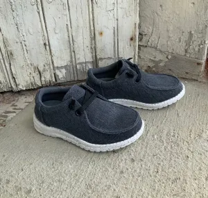 Roper Children/Youth Hang Loose Black Canvas Slip On Laced Shoe 1793-2966