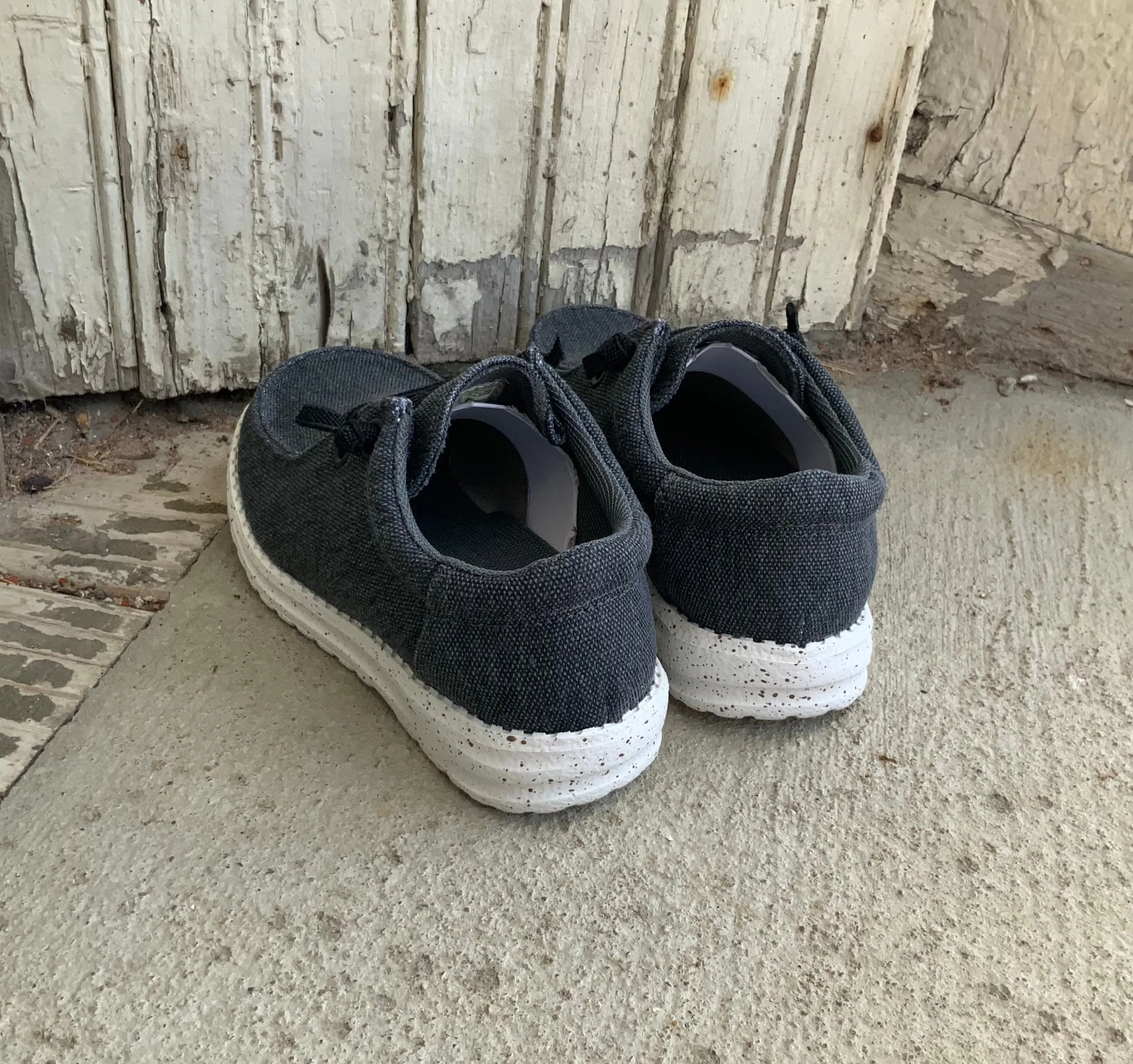 Roper Children/Youth Hang Loose Black Canvas Slip On Laced Shoe 1793-2966