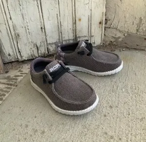Roper Children/Youth Hang Loose Brown Canvas Slip On Laced Shoe 1793-2981