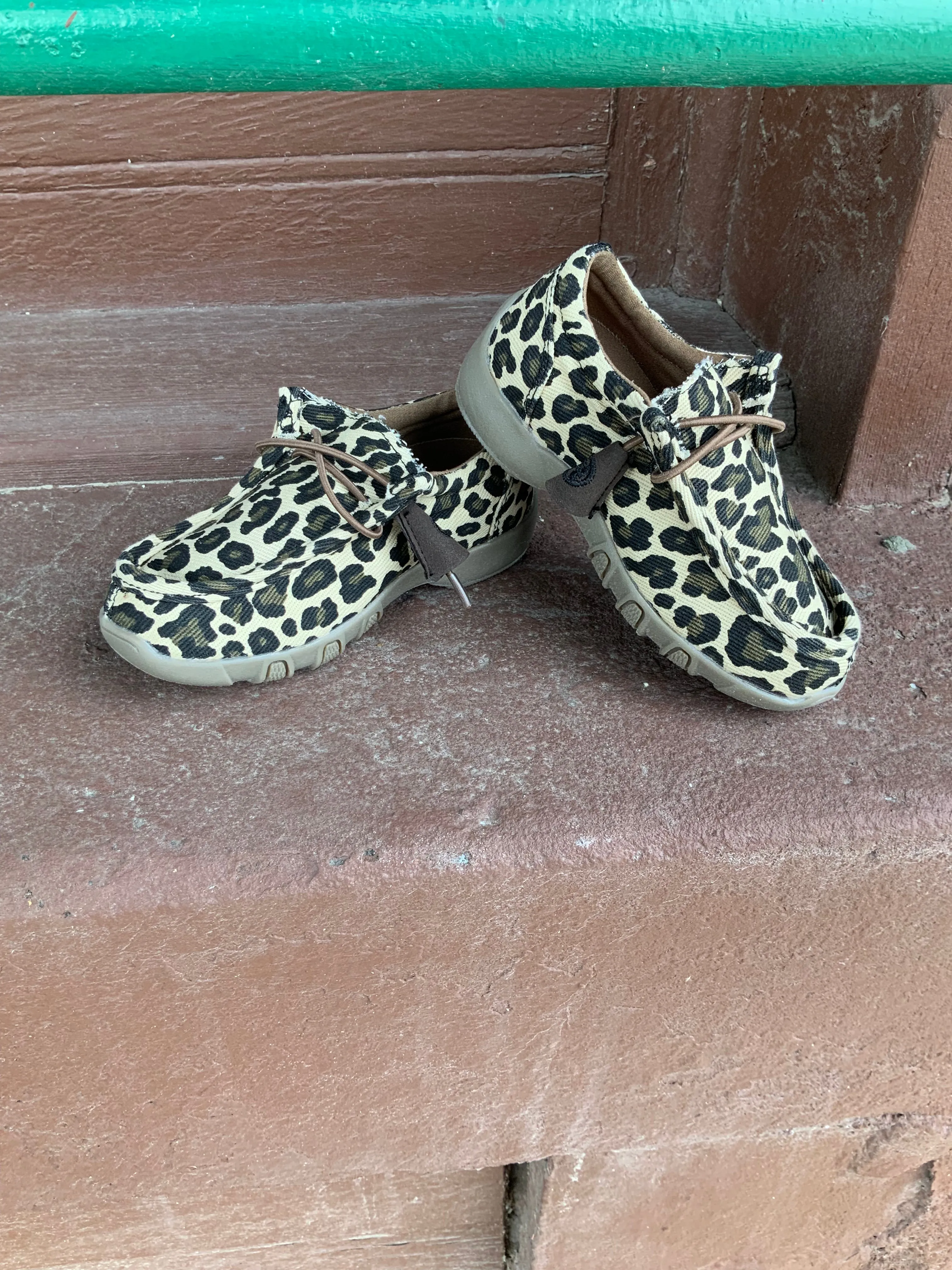 Roper Girl's Children’s Chillin' Leopard Canvas Slip On Casual Shoe 1791-2614