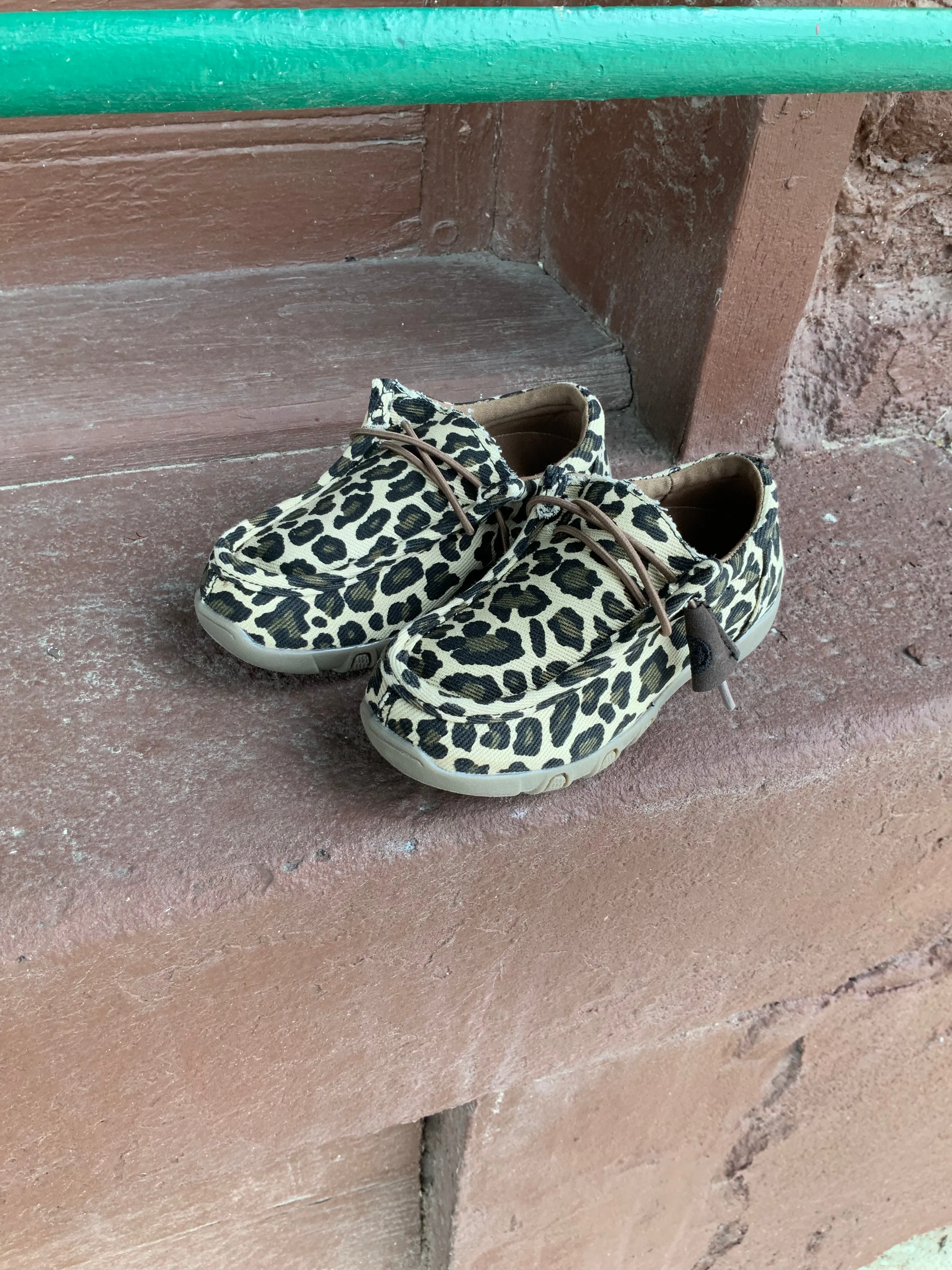Roper Girl's Children’s Chillin' Leopard Canvas Slip On Casual Shoe 1791-2614