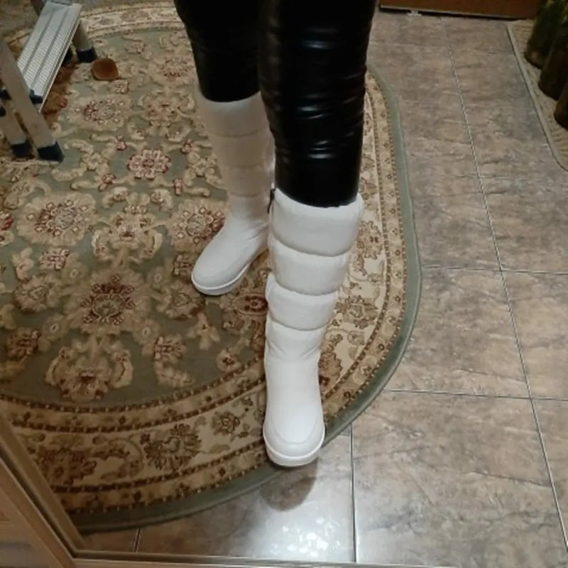 Round Toe Female Snow Boots Side Zipper Platforms