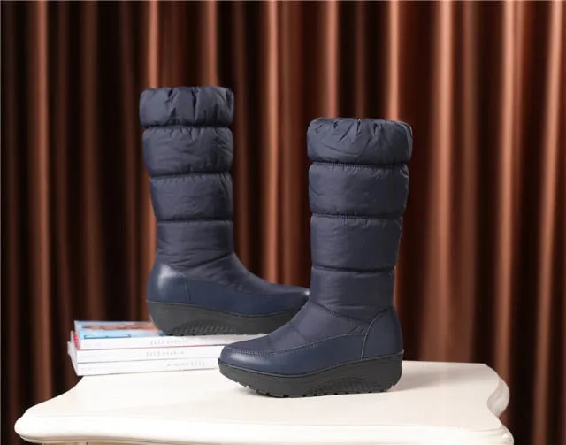 Round Toe Female Snow Boots Side Zipper Platforms