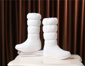 Round Toe Female Snow Boots Side Zipper Platforms