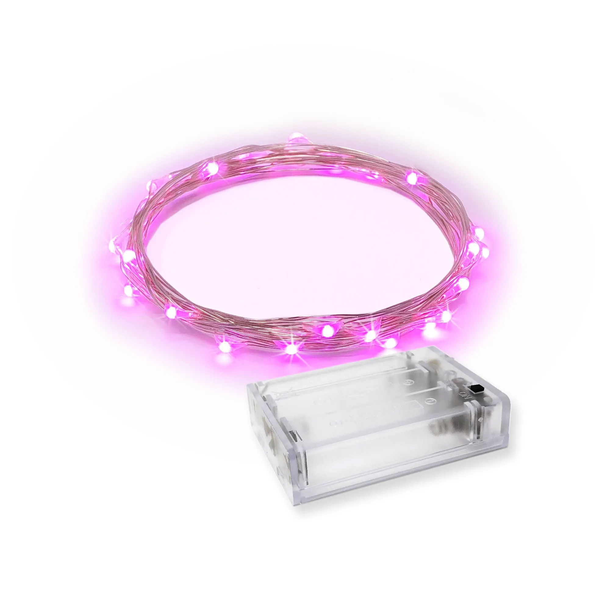 RTGS 30 Pink Color LED String Lights Batteries Operated on 9.5 Feet Silver Color Wire with Timer