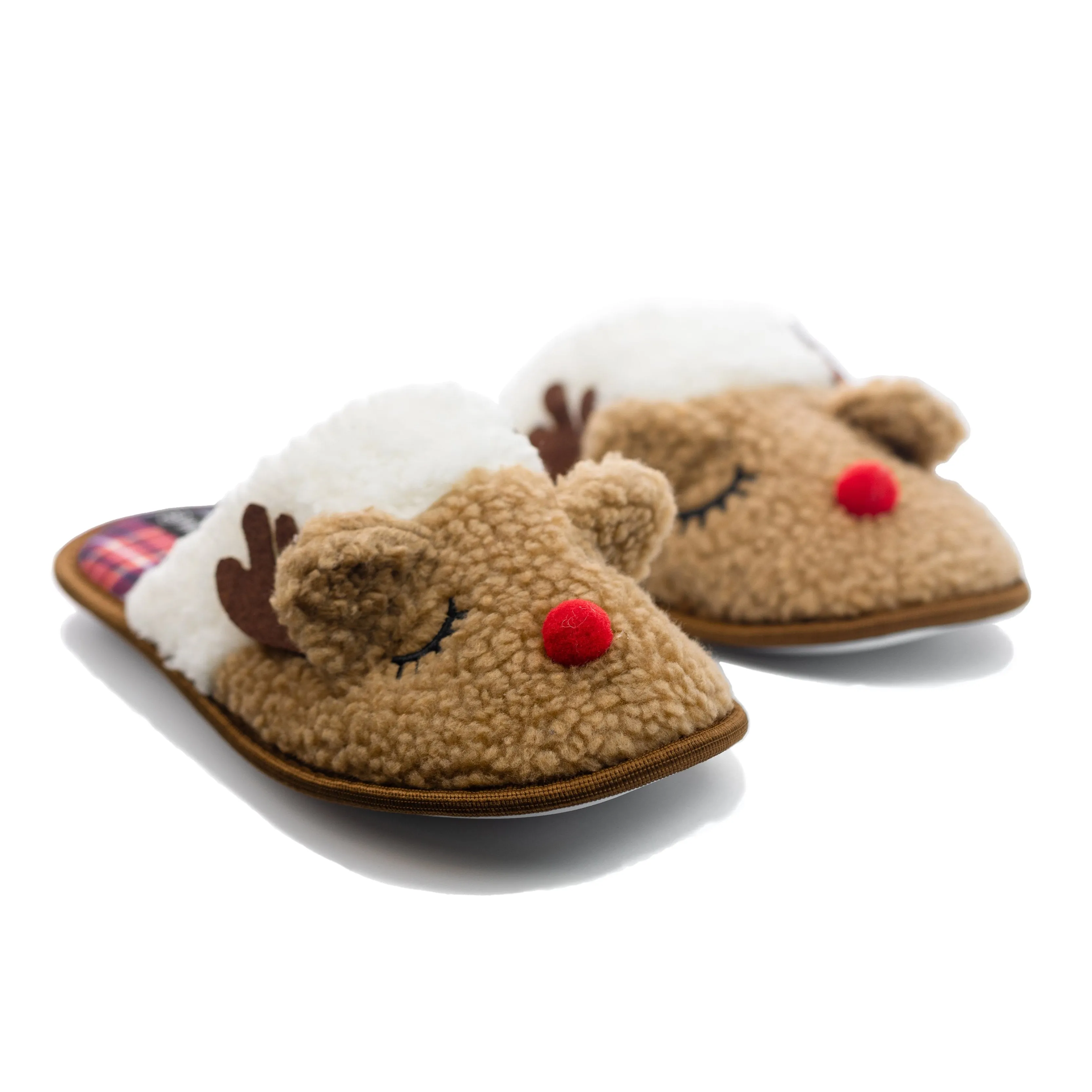 Rudolph - Plush Winter Slippers with Grip Sole, Perfect for Keeping Feet Warm While Cooking, Working, or Lounging at Home