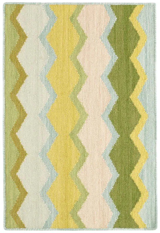 Safety Net Green Woven Wool Rug