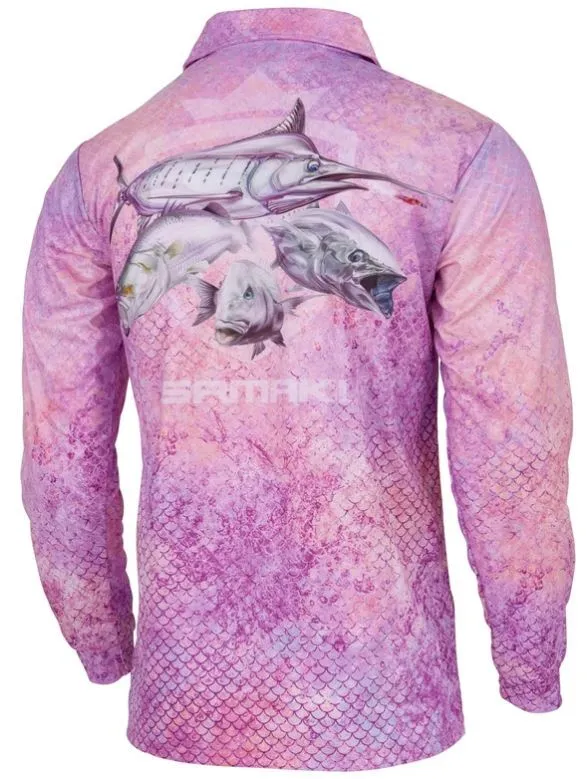Samaki Dreamtime Long Sleeve Performance Fishing Jersey Sun Protective Shirt Kids