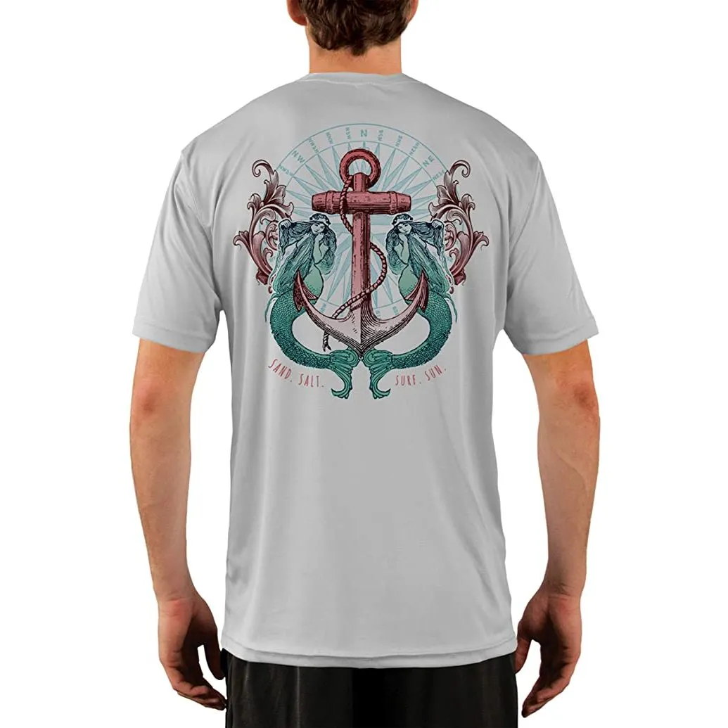 SAND.SALT.SURF.SUN. Sailing Vintage Mermaid Ladies Men's UPF 50  UV Sun Protection Performance Short Sleeve T-Shirt