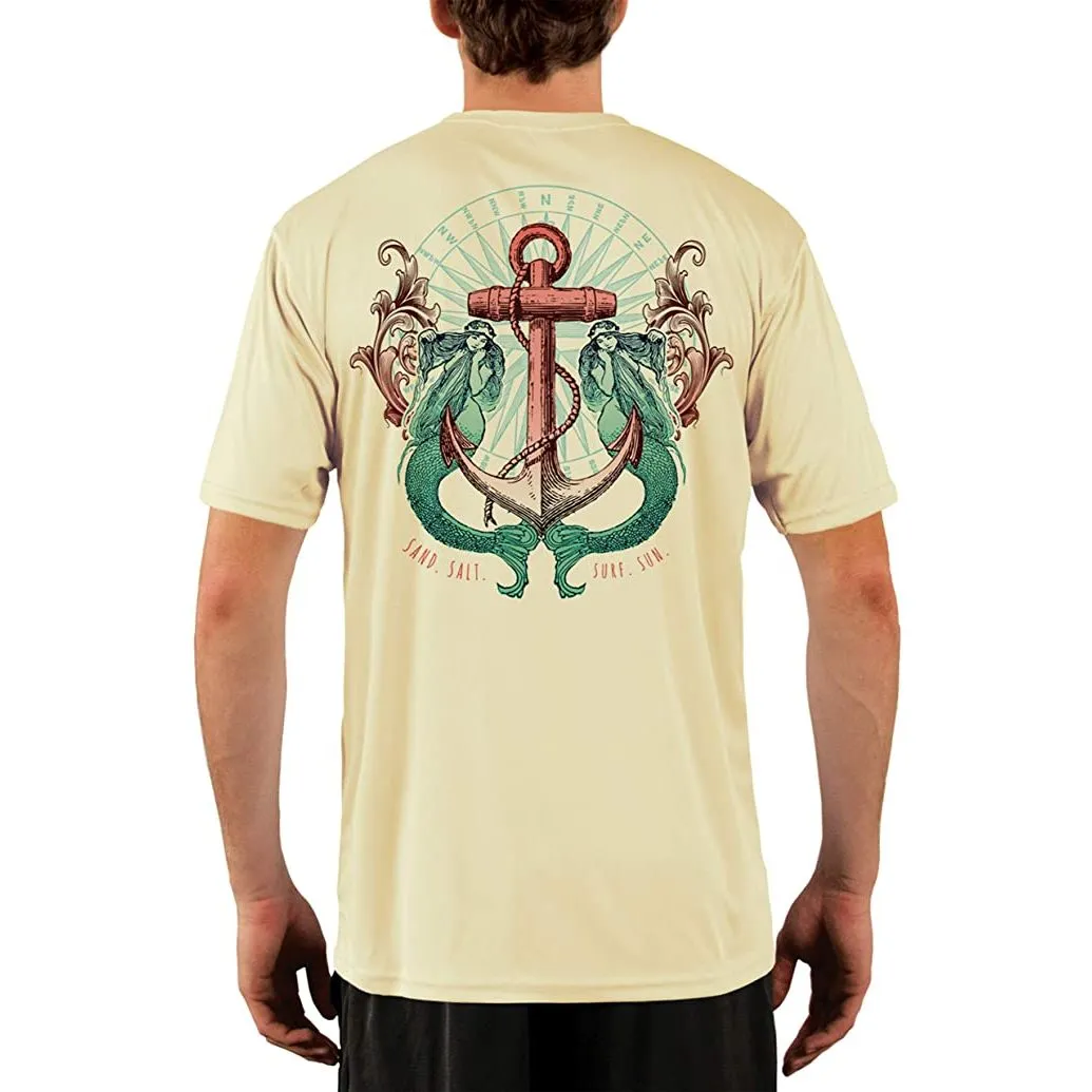 SAND.SALT.SURF.SUN. Sailing Vintage Mermaid Ladies Men's UPF 50  UV Sun Protection Performance Short Sleeve T-Shirt