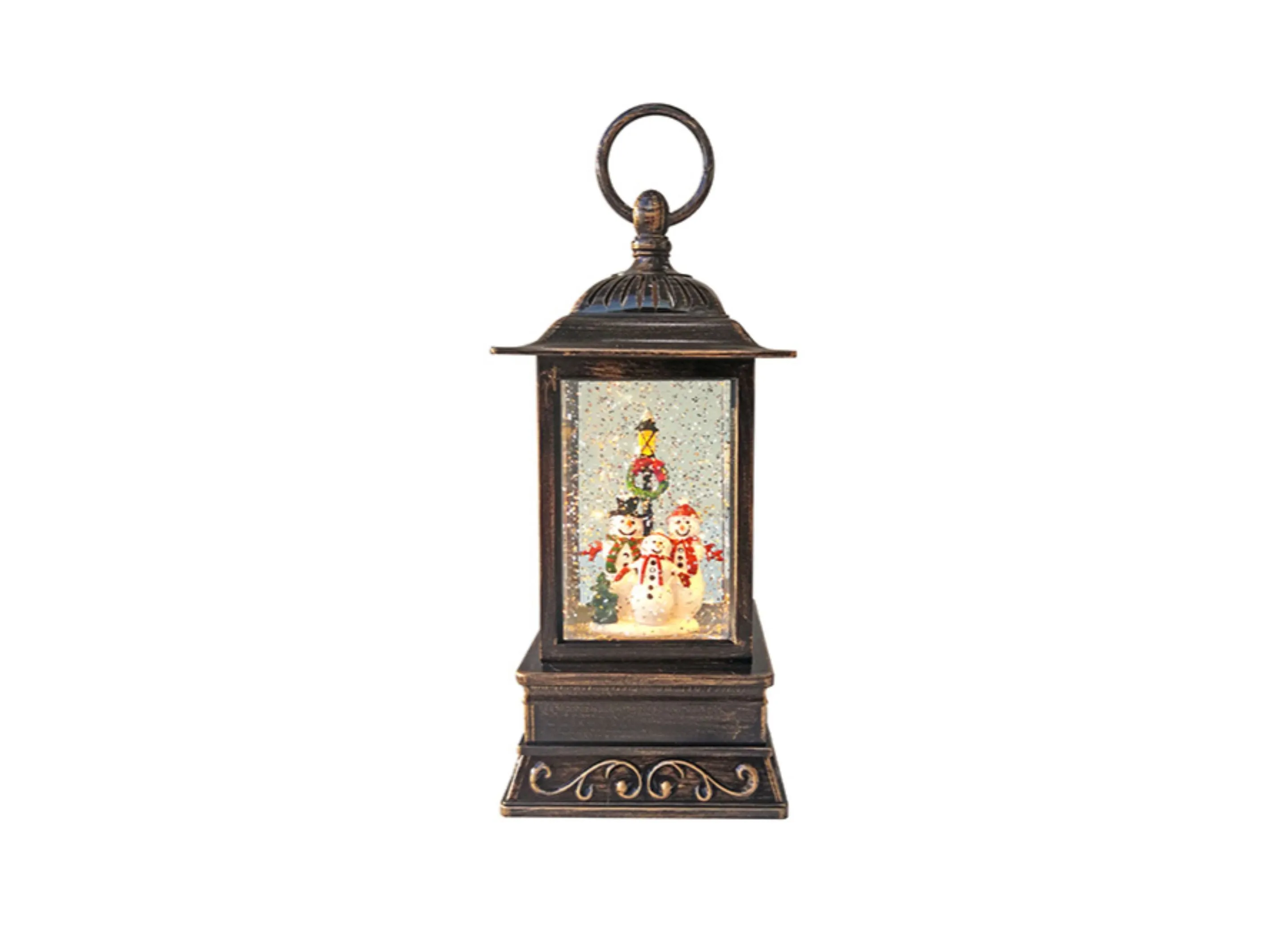 Santa & Friends Glitter Lantern w/LED 10.5"