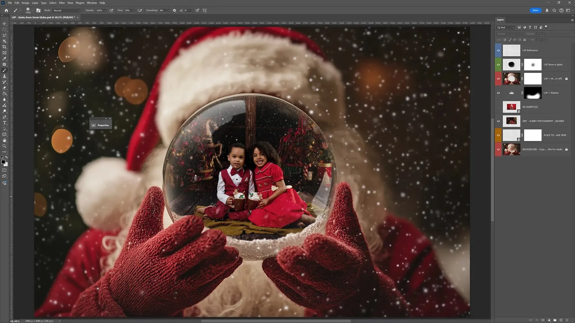 Santa's Snow Globe Digital Backgrounds V2