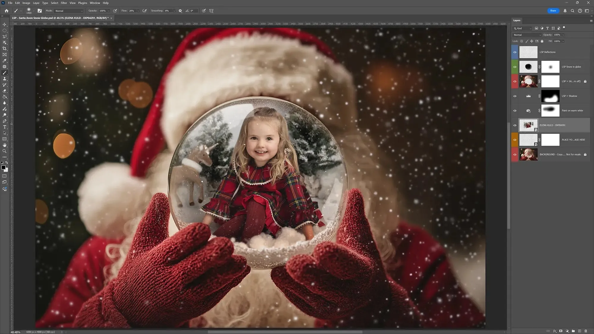 Santa's Snow Globe Digital Backgrounds V2