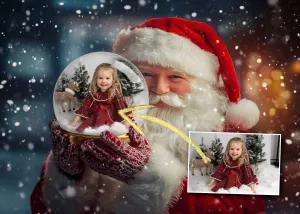 Santa's Snow Globe Digital Backgrounds V2