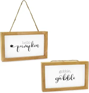 Seasonal Decor Theme Wood Signs (Set of 2)