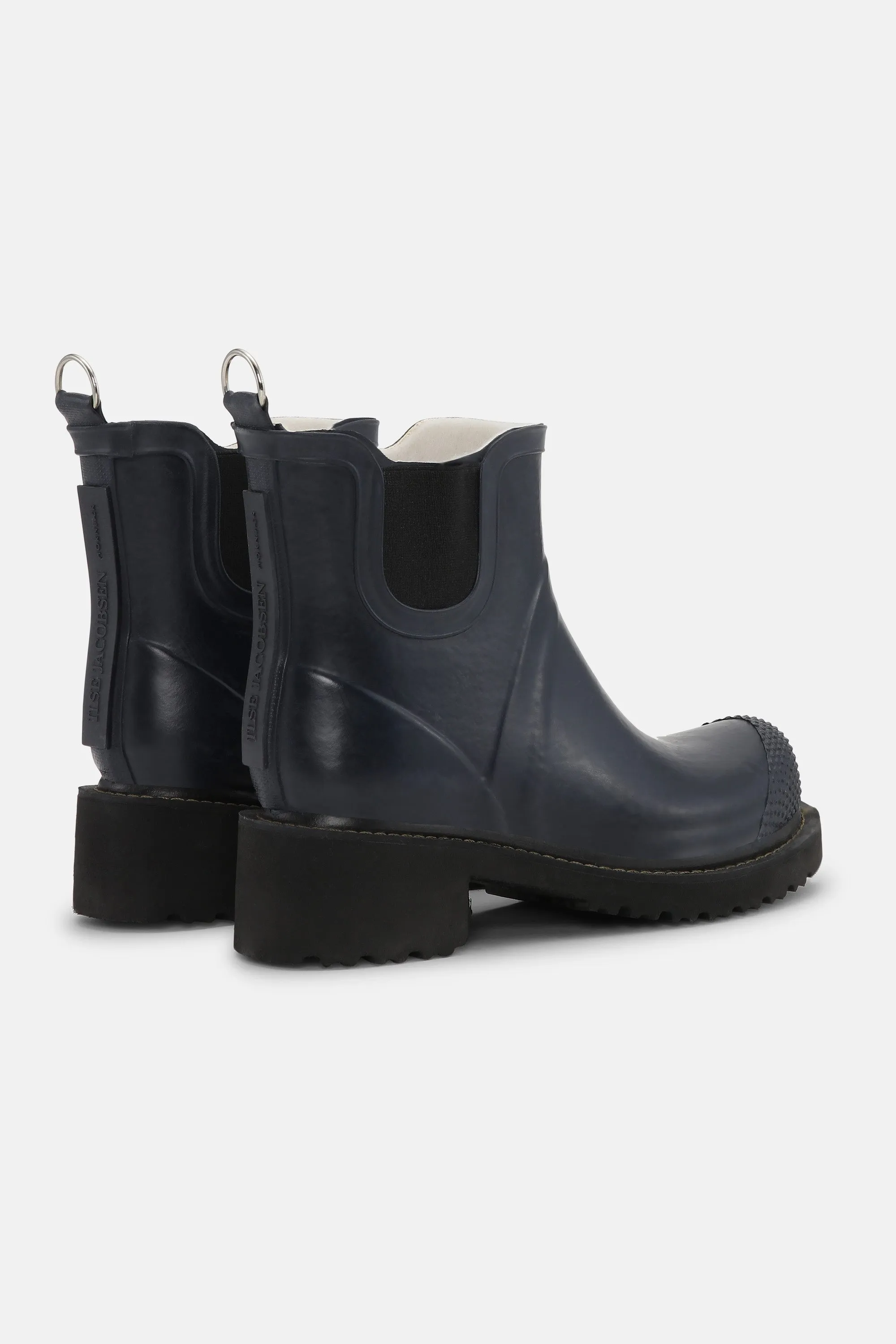 Short Rubber Boots With High Heel - Dark Indigo