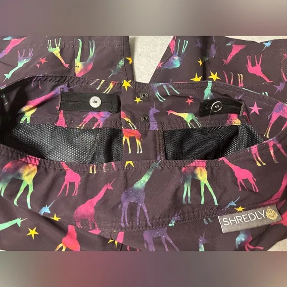 SHREDLY Women’s Size 4 Cargo Mountain Biking Shorts Bright Animal Print EUC