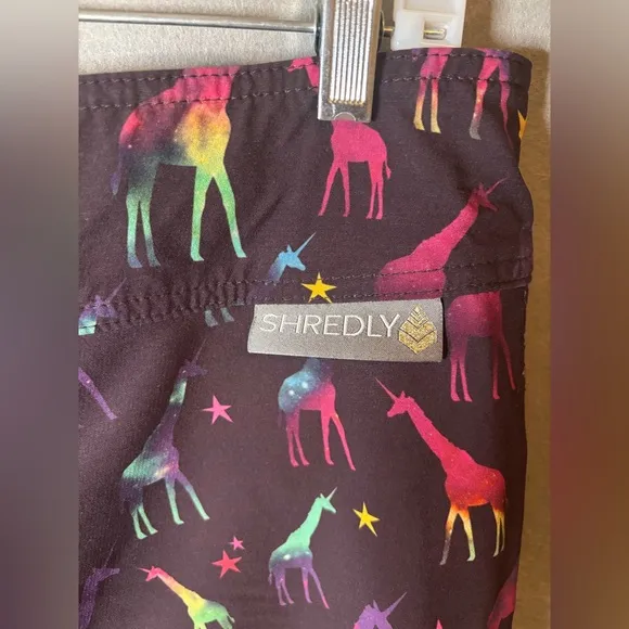 SHREDLY Women’s Size 4 Cargo Mountain Biking Shorts Bright Animal Print EUC