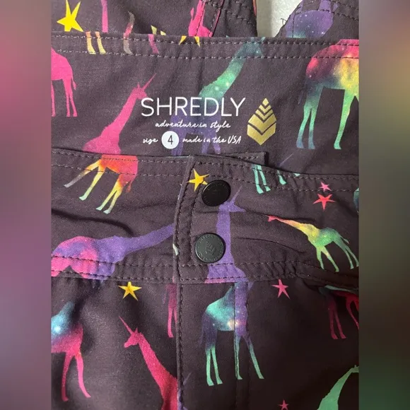 SHREDLY Women’s Size 4 Cargo Mountain Biking Shorts Bright Animal Print EUC