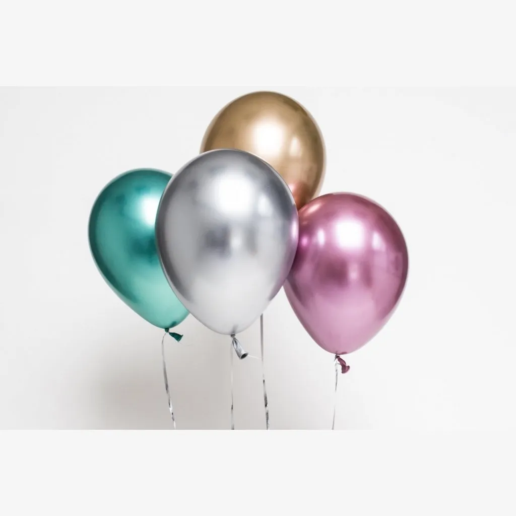 Silver Chrome Balloons Pack