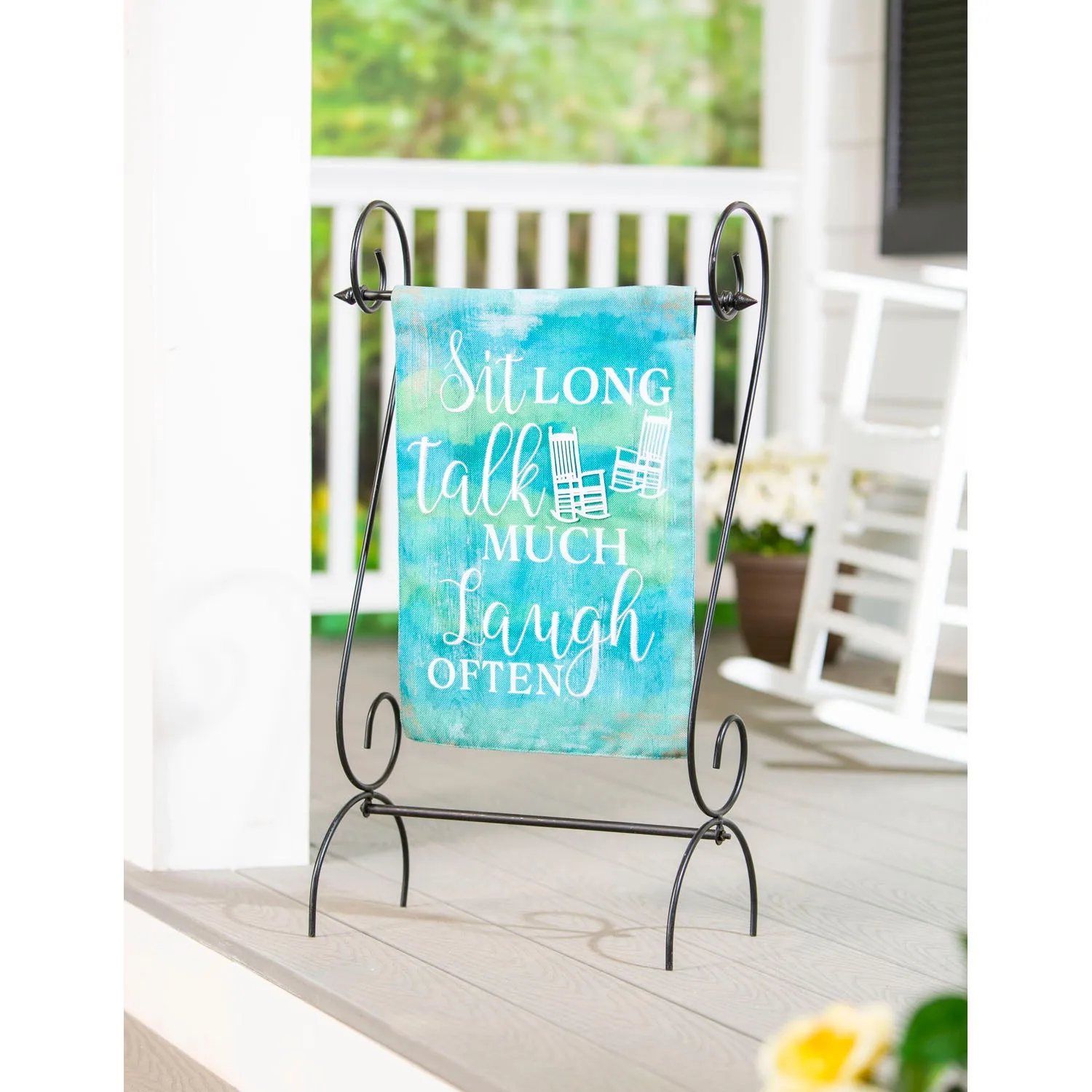 Sit Long Talk Much Garden Burlap Flag,14b10318