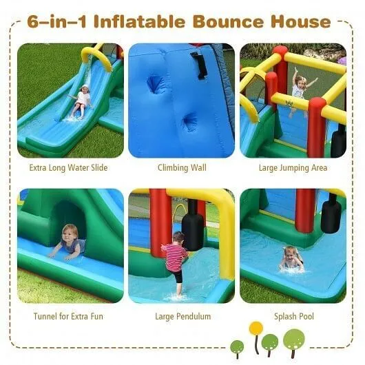 Slide Water Park Climbing Bouncer Pendulum Chunnel Game without Air-blower - Col