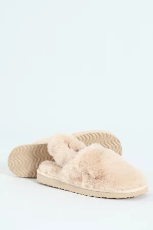 Slingback Closed Toe Slipper - Stone