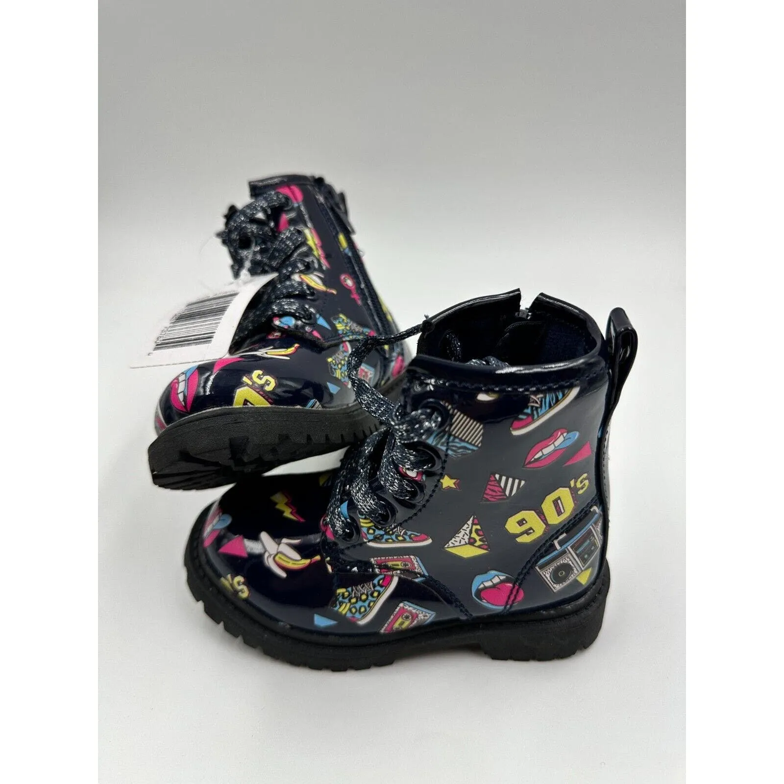 Small Kid Size 7, '90s Themed Rain Boots