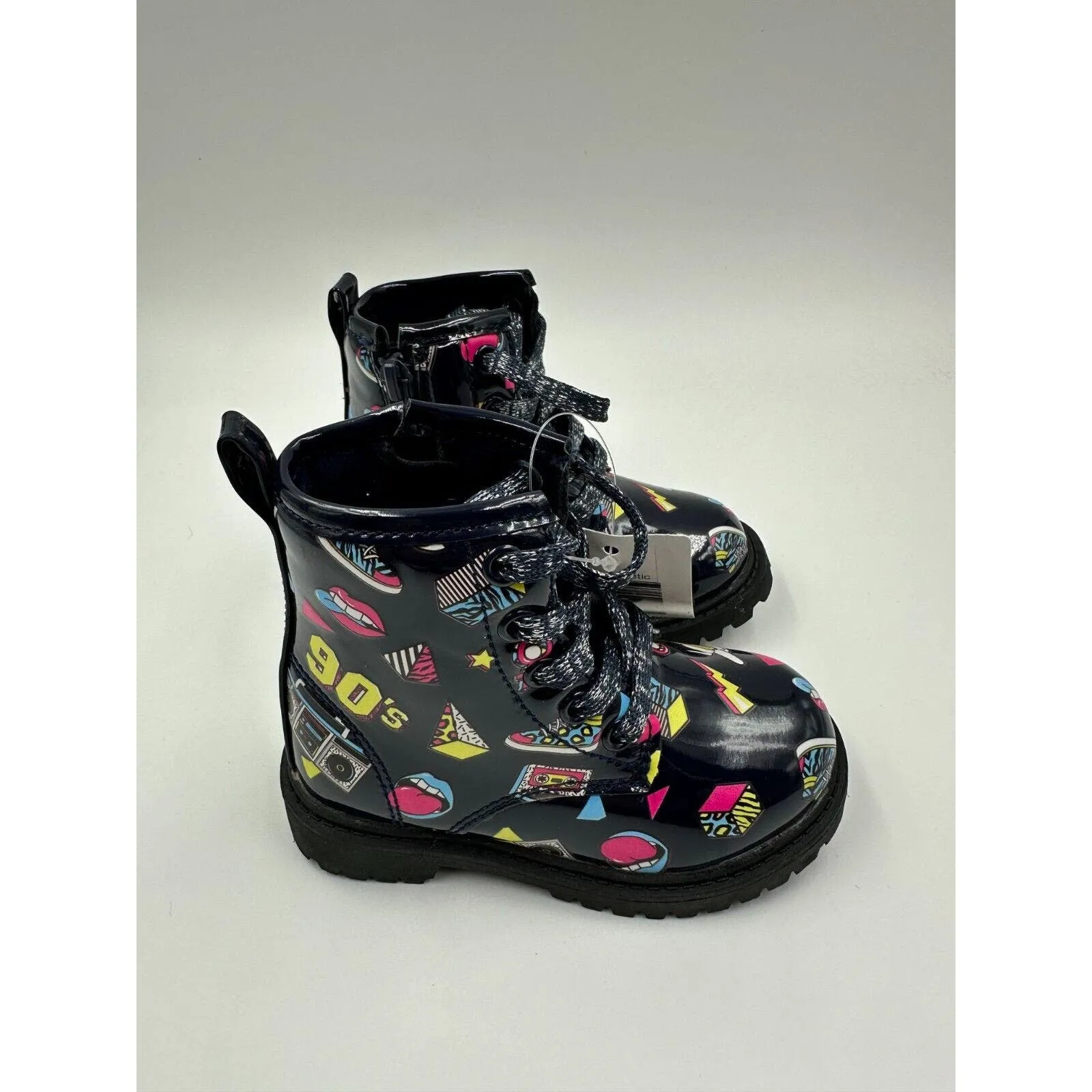 Small Kid Size 7, '90s Themed Rain Boots