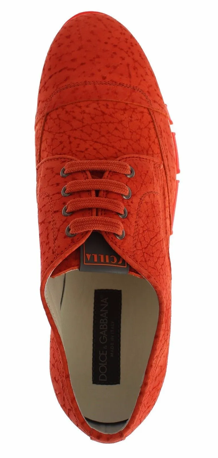 Sneaker Shoes Orange Leather Sport Casual