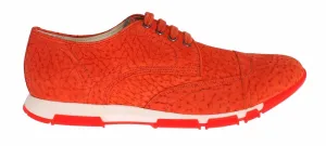 Sneaker Shoes Orange Leather Sport Casual