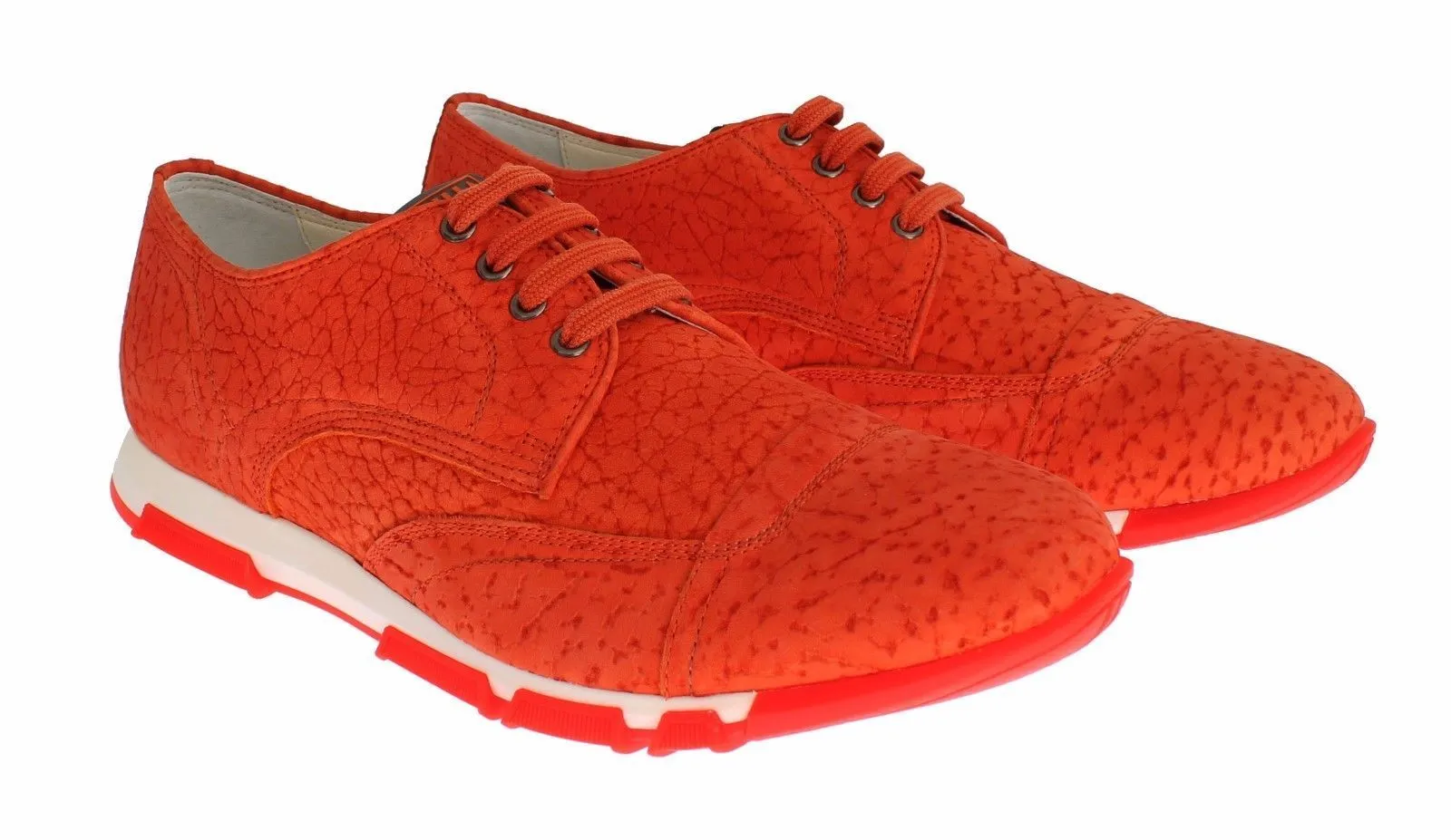 Sneaker Shoes Orange Leather Sport Casual