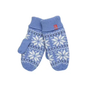 Snow Crystal Mittens - Blue / White
