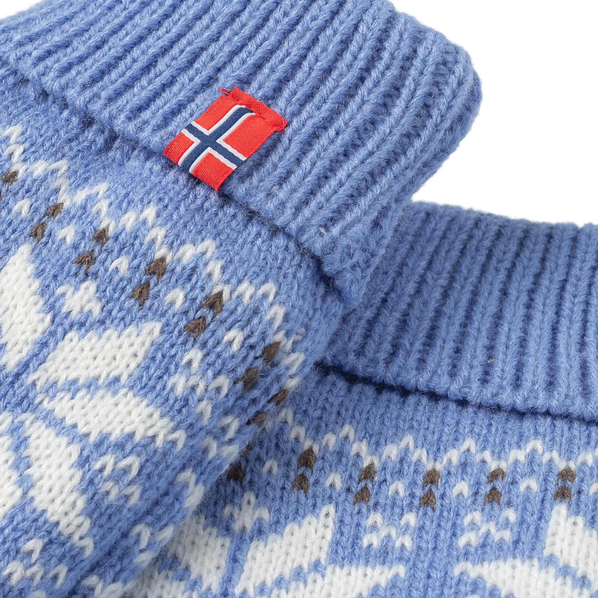 Snow Crystal Mittens - Blue / White