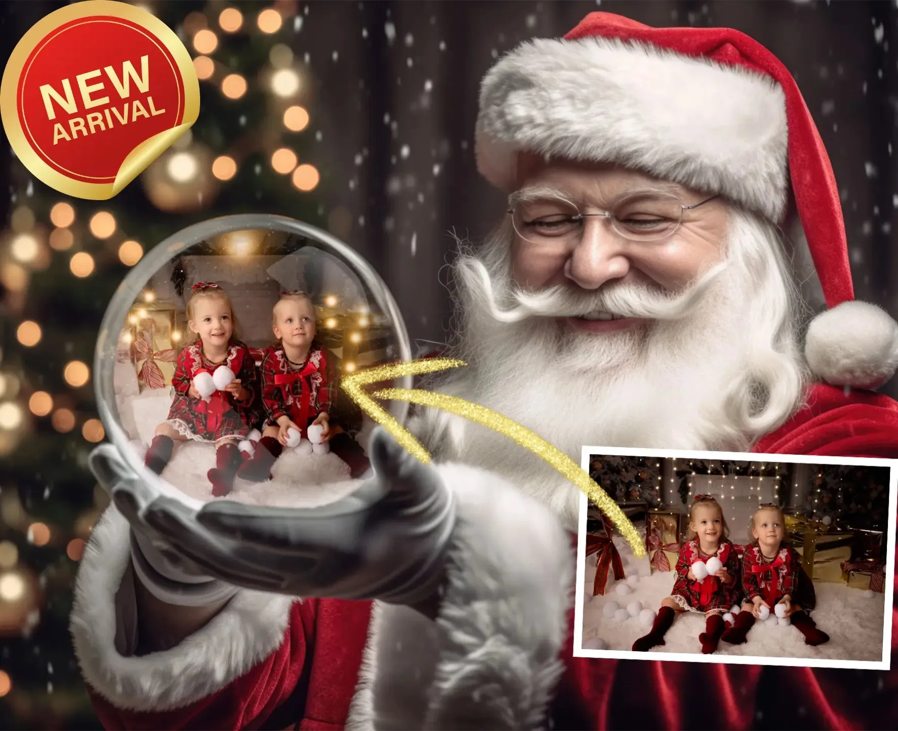 Snow Globe Christmas Digital Backgrounds V1