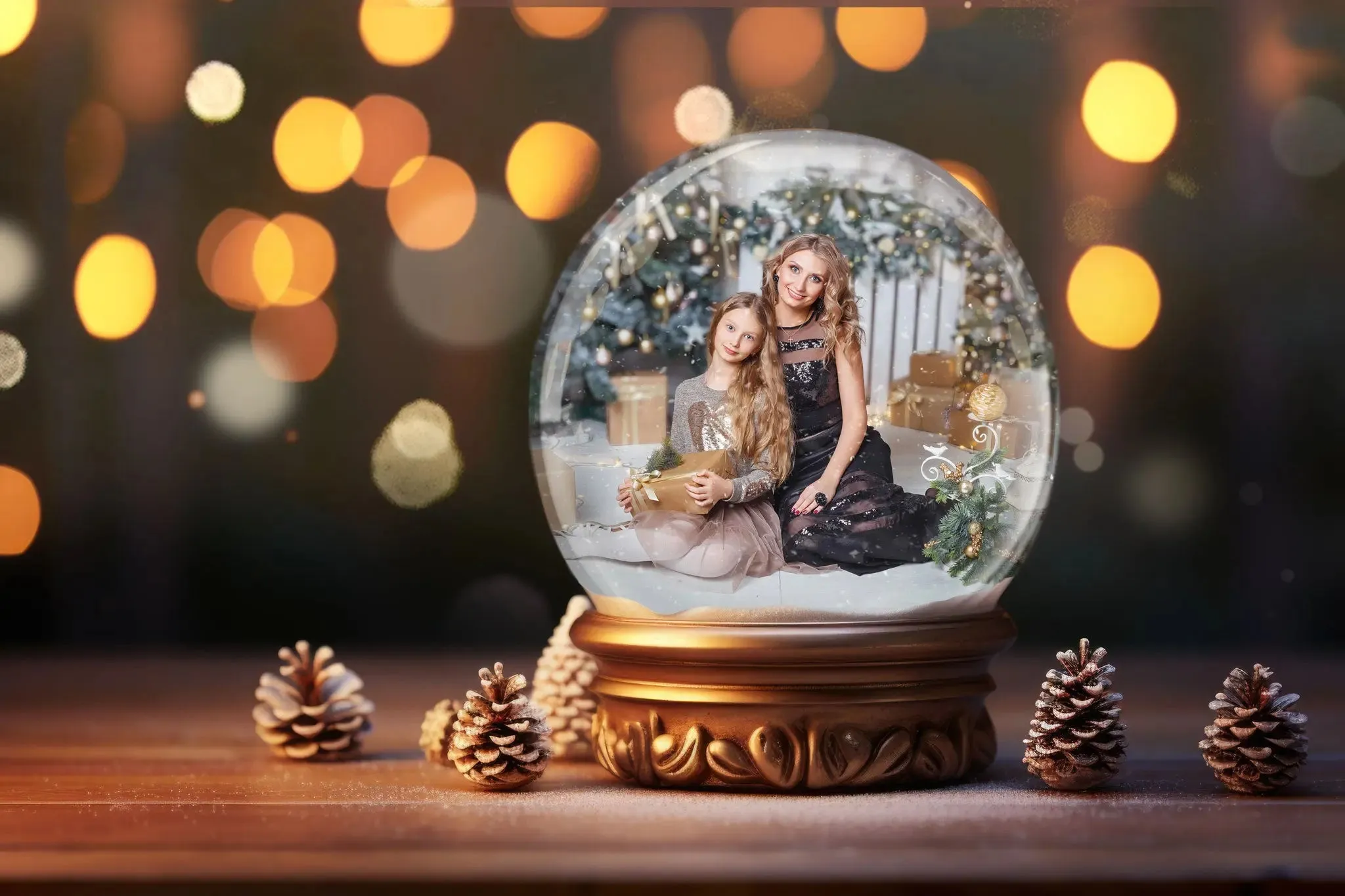 Snow Globe Christmas Digital Backgrounds V1