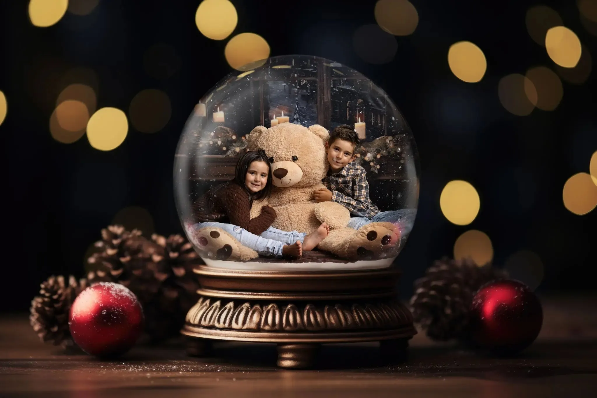 Snow Globe Christmas Digital Backgrounds V1