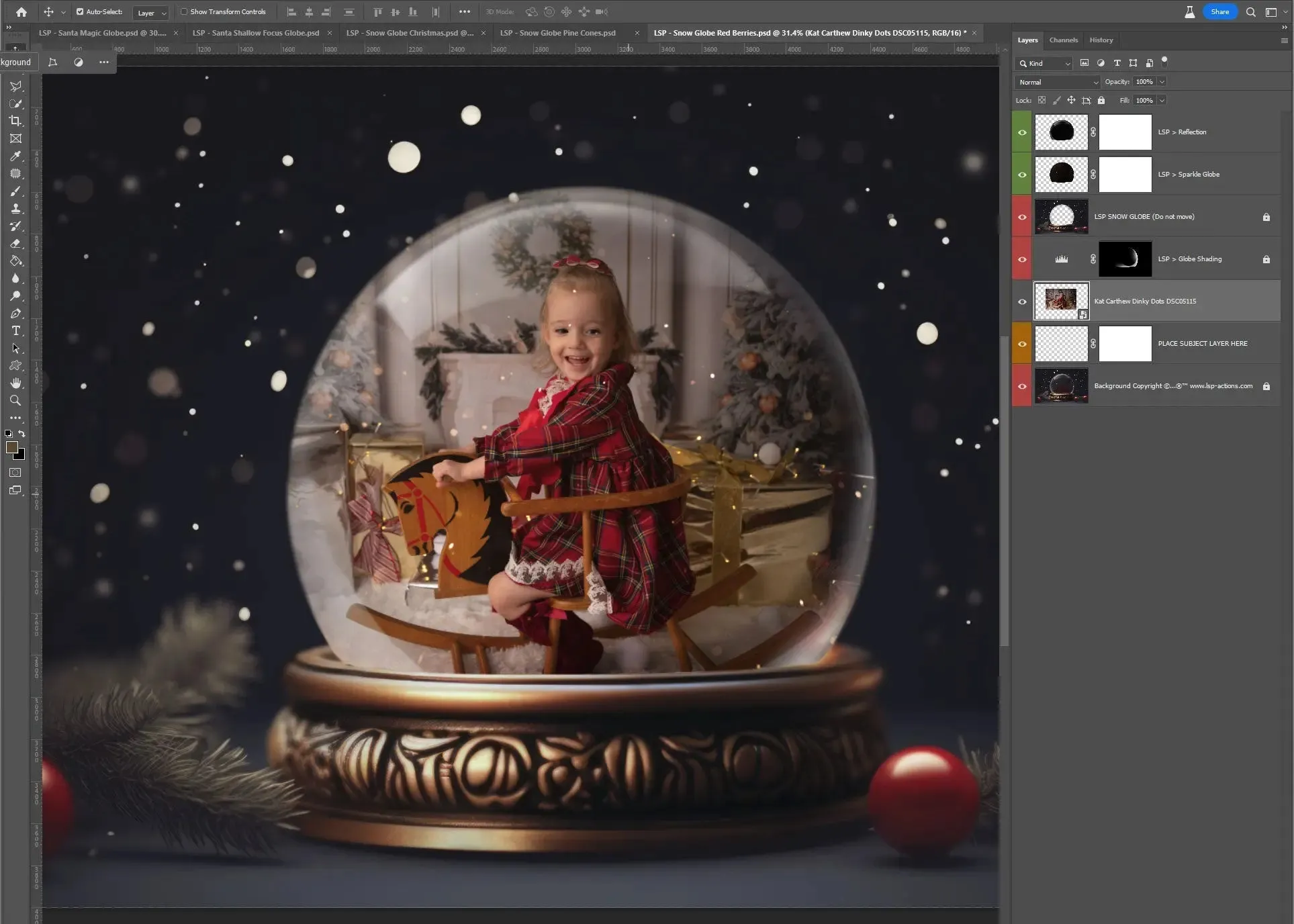Snow Globe Christmas Digital Backgrounds V1