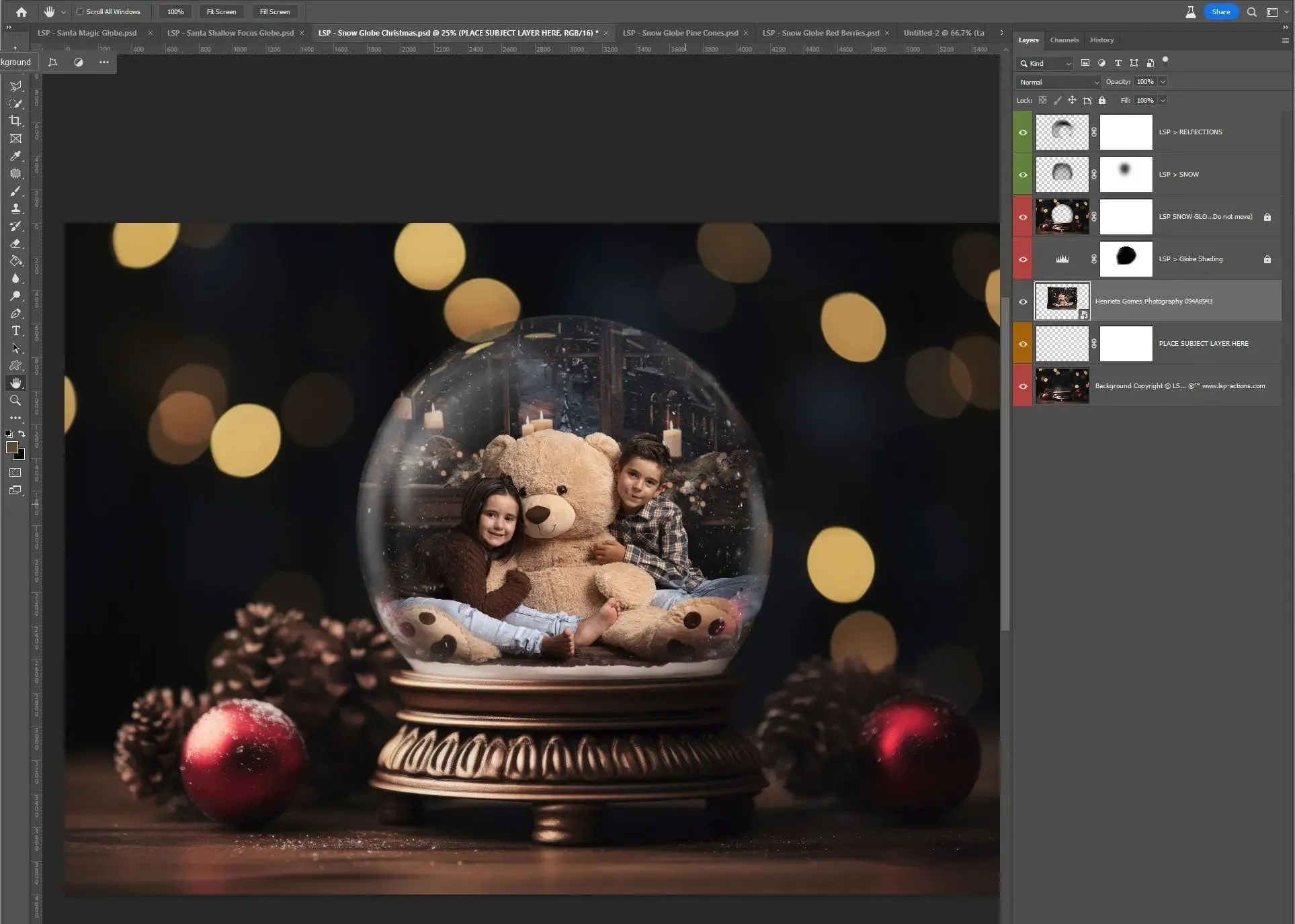 Snow Globe Christmas Digital Backgrounds V1
