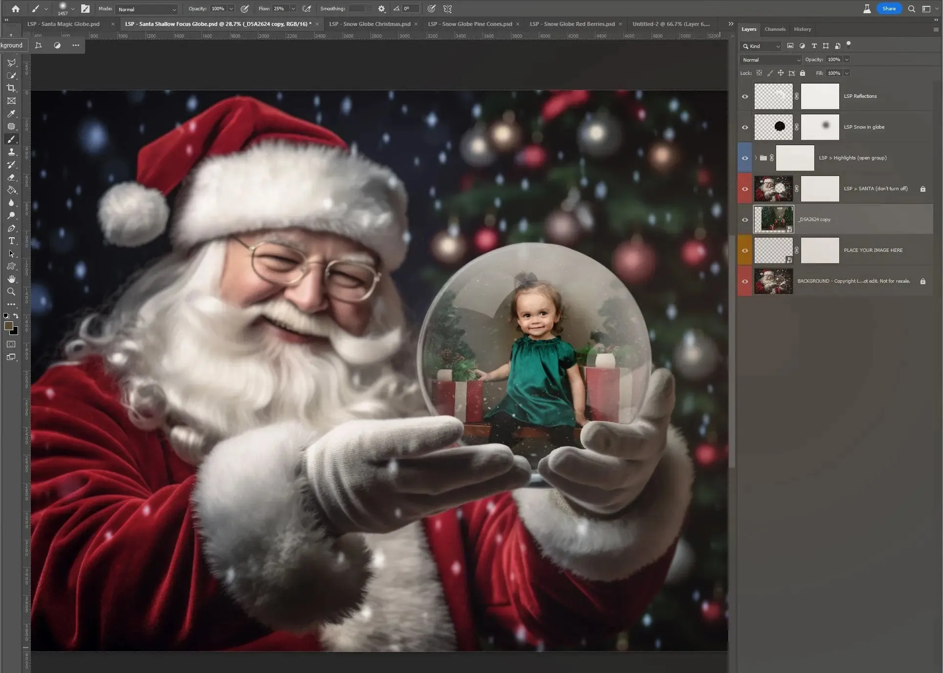 Snow Globe Christmas Digital Backgrounds V1