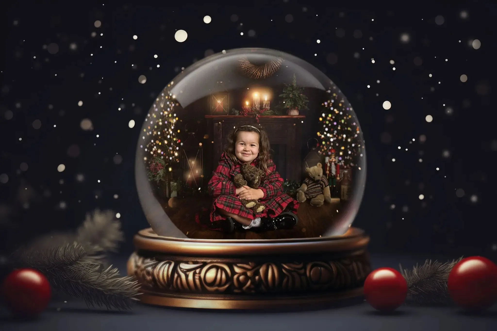 Snow Globe Christmas Digital Backgrounds V1