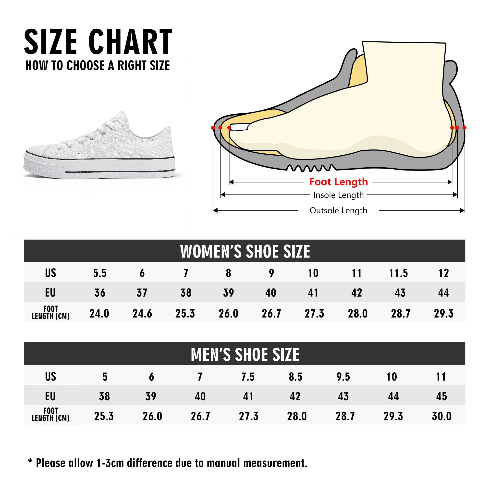 Snow White Sakura Classic Low Top