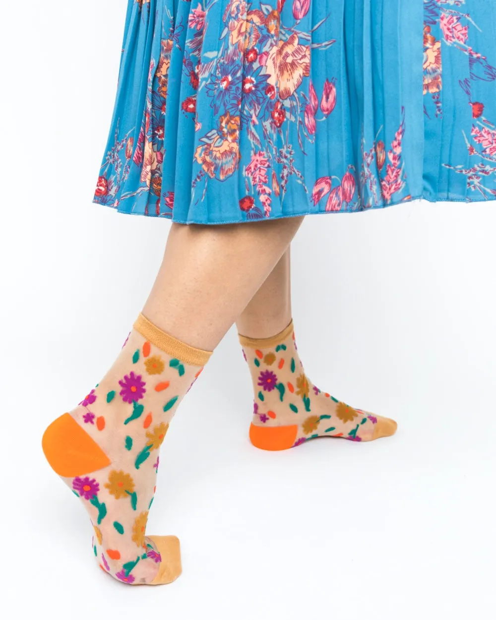 SOCK CANDY "DITSY FLORAL" SHEER SOCKS